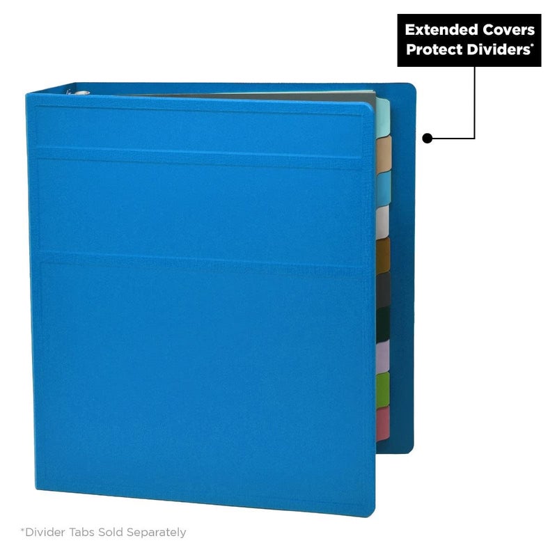 Carstens 3-Inch Heavy Duty 3-Ring Binder - Side Opening, Pool Blue, Durable Plastic, Precision No-Gap Rings, Waterproof Cover, No Pockets, Holds 400 US Letter Sheets, BPA-Free, Made in USA (1700-3R) - Image 4